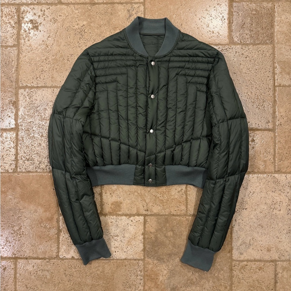 Rick Owens FW21 Gethsemane Geth Padded Green Bomber Jacket